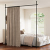 Room Divider Curtain Rod for Apartment No Drilling Required-Black