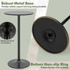 Round Bar Table with Adjustable Height and Metal Base Set of 1-Black