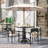 Round Patio Umbrella Bamboo Market Table Umbrella with Push Button Tilt-Beige
