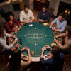 Round Poker Mat for Texas Hold'em 40 Inches Portable Anti-Slip Rubber Base Table Layout-Green