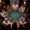 Round Poker Mat for Texas Hold'em 47” Portable Anti-Slip Rubber Base Table Layout-Green