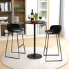 Round Bar Table with Adjustable Height and Metal Base Set of 2-Black