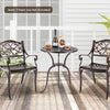 61 cm Round Cast Aluminum Table with 5 cm Umbrella Hole-Copper