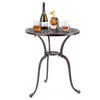 61 cm Round Cast Aluminum Table with 5 cm Umbrella Hole-Copper