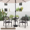 61 cm Round Cast Aluminum Table with 5 cm Umbrella Hole-Copper