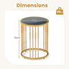 40CM Round Coffee Table Small Glass Side Table-Golden