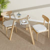 Round Glass Dining Table with Tempered Glass Tabletop for 4 People-Natural