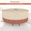 158/181/213 CM Round Patio Furniture Cover-Beige-M