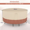 158/181/213 CM Round Patio Furniture Cover-Beige-S