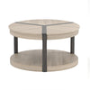 2-Tier Round Coffee Table with Storage Shelf-Oak