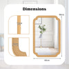 Rounded Corner Arch Wall Mirror for Bathroom Living Room-Natural