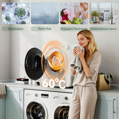 HOMCOM 4kg Front Load Laundry Dryer, Portable Clothes Dryer with 2 Power Modes, 400W/800W, White