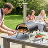 Outsunny Outdoor Pizza Oven Foldable Legs Pellet Wood Fired Pizza Maker w/ 12