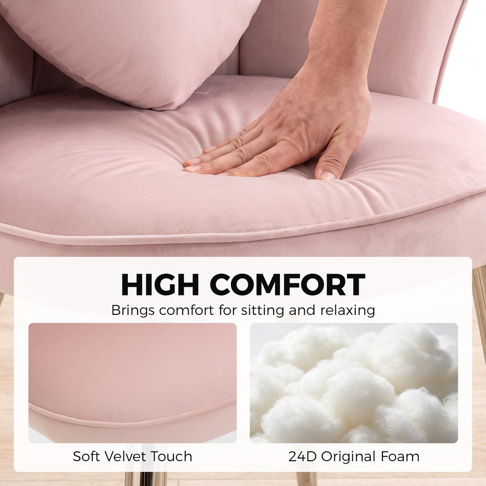 HOMCOM Accent Chair in Soft Pink