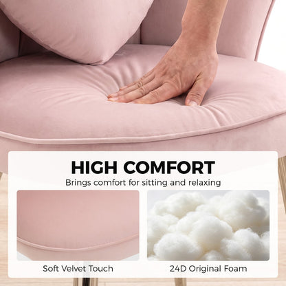 HOMCOM Accent Chair in Soft Pink