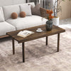 Rubber Wood Coffee Table with Slatted Tabletop