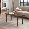 Rubber Wood Coffee Table with Slatted Tabletop