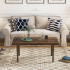 Rubber Wood Coffee Table with Slatted Tabletop