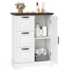 The Rustic Barn Collection - Bathroom Wall Cabinet and 3-Drawer Floor Cabinet costway