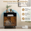 Modern Enclosure Cat Litter Box with Entry-Natural