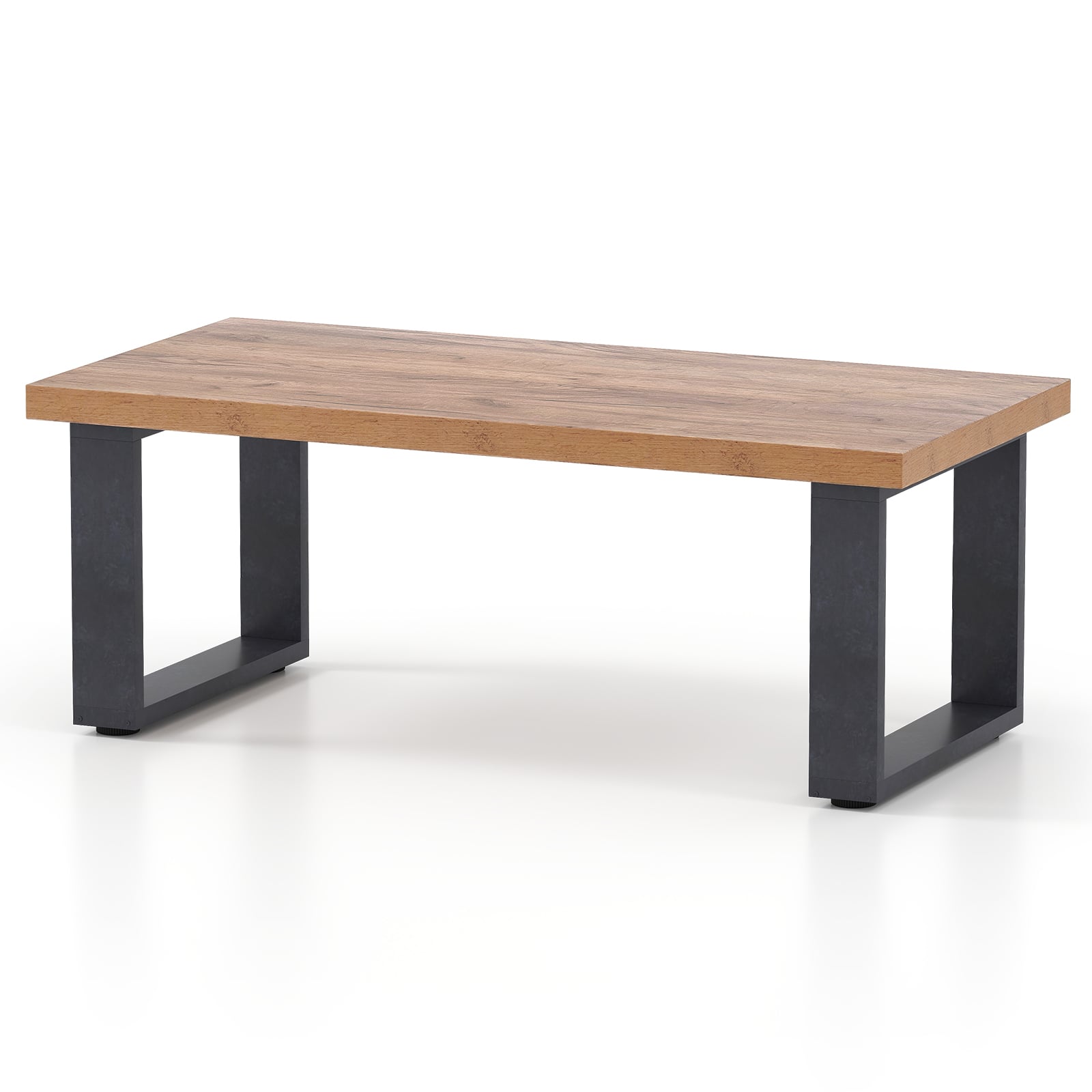 120cm Rustic Farmhouse Style Coffee Table with Thickened Tabletop-Oak