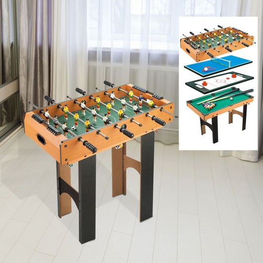 HOMCOM 4 in 1 Multi Games Table in a Natural Wood Finish