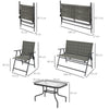 Outsunny Four-Piece Metal Garden Sofa Set - Mixed Brown