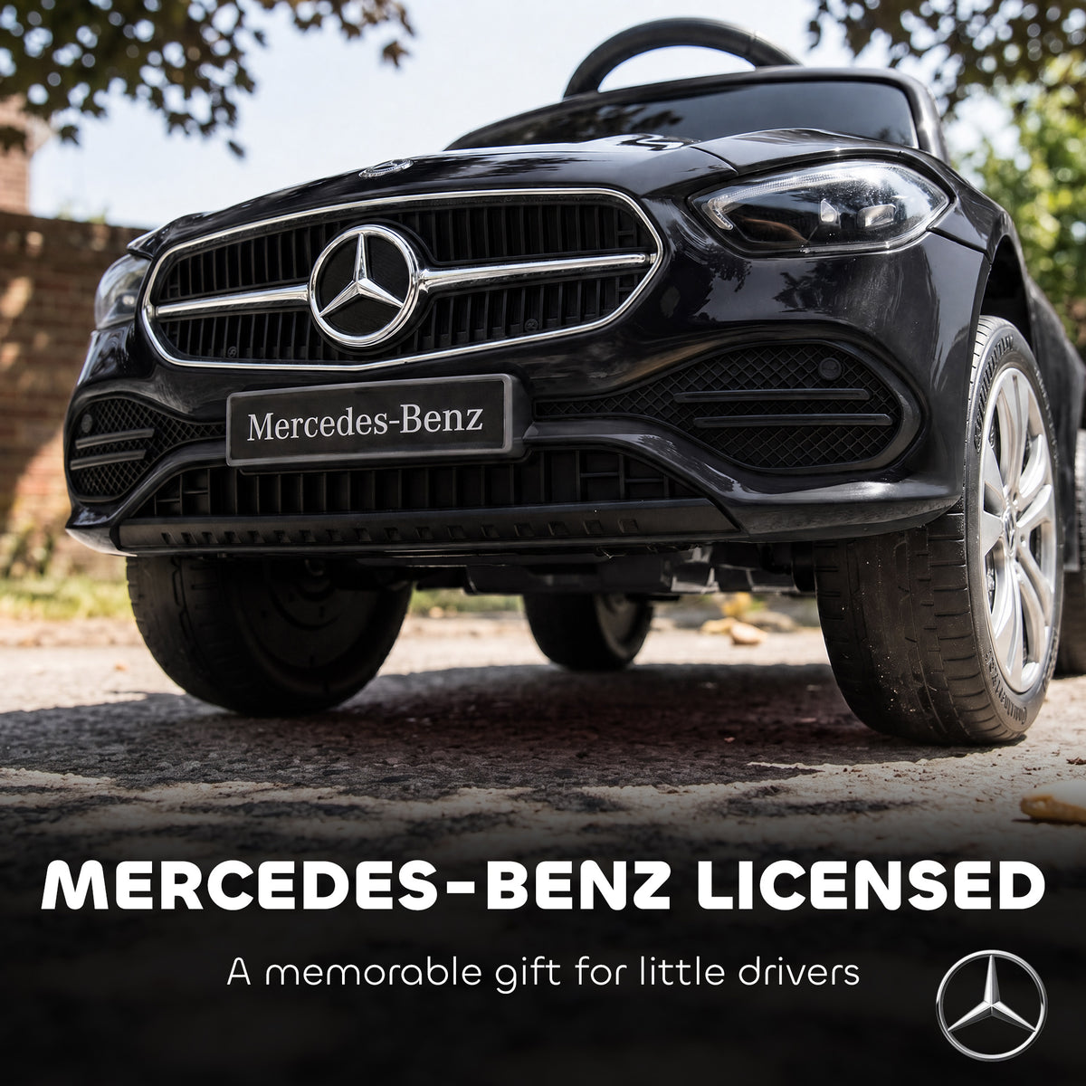 AIYAPLAY 4 in 1 Licensed Benz Ride on Push Car in Black