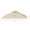 Outsunny 3x3(m) Replacement Gazebo Canopy, Double Tier Roof Top for Garden, Patio, Outdoor, Beige (TOP ONLY)