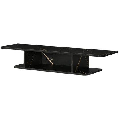 HOMCOM Floating TV Unit Stand for TVs up to 40", Wall Mounted Media Console with Storage Shelf, Entertainment Center, Black