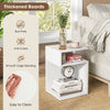S-Shaped Side Table with 2 Open Compartments for Small Space Set of 2-White