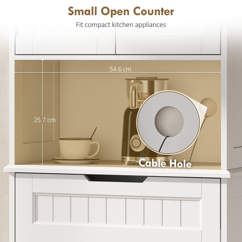 HOMCOM 172 cm Tall Kitchen Pantry Cupboard in White