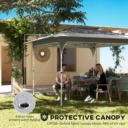 Outsunny Pop Up Gazebo with One-Push Setup in Dark Grey