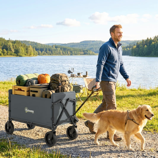 Outsunny 180L Festival Trolley on Wheels in Grey