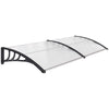Outsunny Front Door Canopy Outdoor Awning Aluminium Rigid Plastic Polycarbonate Rain Shelter UV Water Rain Resistant 75 x 195 cm White