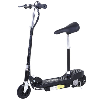 HOMCOM Powered Electric Scooter Ride-On, with Brakes, Adjustable Seat, Adjustable Handlebars, Black