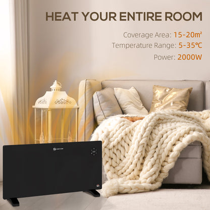 HOMCOM 2000W Electric Convector Heater in Black