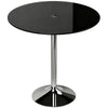 HOMCOM Round Bar Table, Modern Dining Table with Tempered Glass Top and Steel Frame for 4, 70 x 70 x 75.5cm, Black