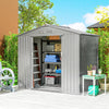 Outsunny 7 x 4ft Lockable Metal Garden Tool Storage Shed Storage - Light Grey