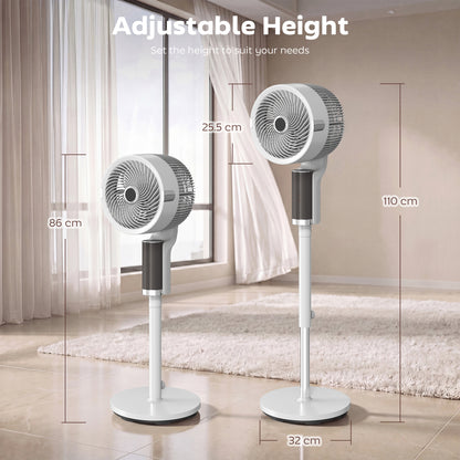 HOMCOM 20 dB Silent Standing Fan in White