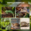 PawHut Reptile Glass Terrarium with Stone Background, Front Ventilation, Escape-Proof Knob Lock, 50 x 30 x 35 cm, Black