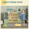 AIYAPLAY Kids Toy Organizers and Storage with 8 Removable Storage Bins and Bookshelf, White