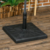 Outsunny 19kg Resin Garden Parasol Base Holder, Square Outdoor Market Umbrella Stand Weight for Poles of Î¦32mm, Î¦38mm, and Î¦48mm, Black