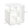 HOMCOM Side Table, 3 Tier End Table with Open Storage Shelves for Living Room, Bedroom, White