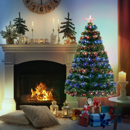 HOMCOM 4 Feet Prelit Artificial Christmas Tree in Green