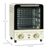 HOMCOM Mini Oven, 15 Litres Electric Oven and Grill with 60-230_ Adjustable Temperature, 60 Minute Timer, Include Baking Tray, Wire Rack and Crumb Tray, 1000W, Cream White