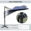 Outsunny 3(m) LED Cantilever Parasol Outdoor Sun Umbrella w/ Base Solar Lights Blue