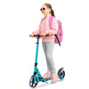 Folding Kick Scooter with Large Wheels for Age 8+ Kids Teens Adults-Turquoise