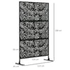 Outsunny Decorative Privacy Screen with Stand, 6.5FT Freestanding Metal Outdoor Divider, Decorative Privacy Panel with Expansion Screws for Garden Patio Pool Hot Tub, Willow Branch Style, Black