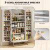 HOMCOM 119.5 cm Kitchen Cupboard, Freestanding Kitchen Cabinet with Double Doors, 5 Tiers, 12 Spice Racks, White